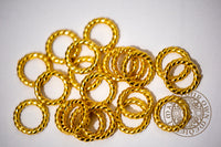 Twist Lacing Ring Gold- Set of 20