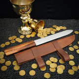 seax sword with leather scabbard