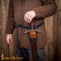 short sword holder made from black leather
