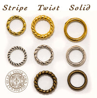 Solid Lacing Ring Antiqued - Set of 20