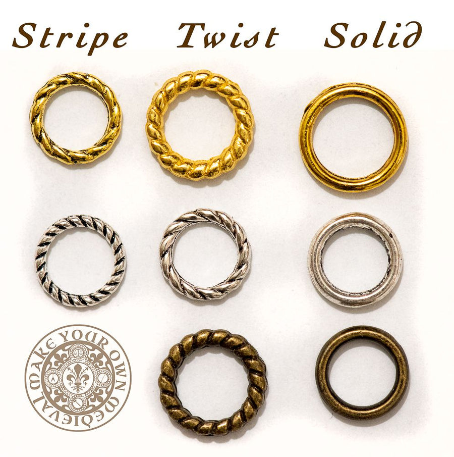 Solid Lacing Ring Antiqued - Set of 20| Make Your Own Medieval