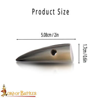 toggle for Viking shoes and clothing made from real cow horn