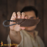 viking reproduction knife with leather scabbard