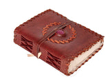 wiccan small leather journal with purple stone available in Australia 