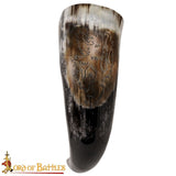 wolf animal carved drinking horn